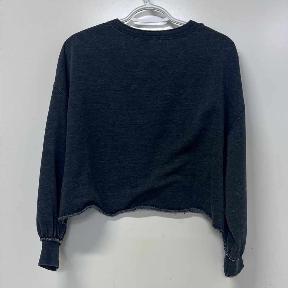 Z Supply Women's Cropped Lightweight Sweatshirt, Gray, XS - Picture 7 of 9